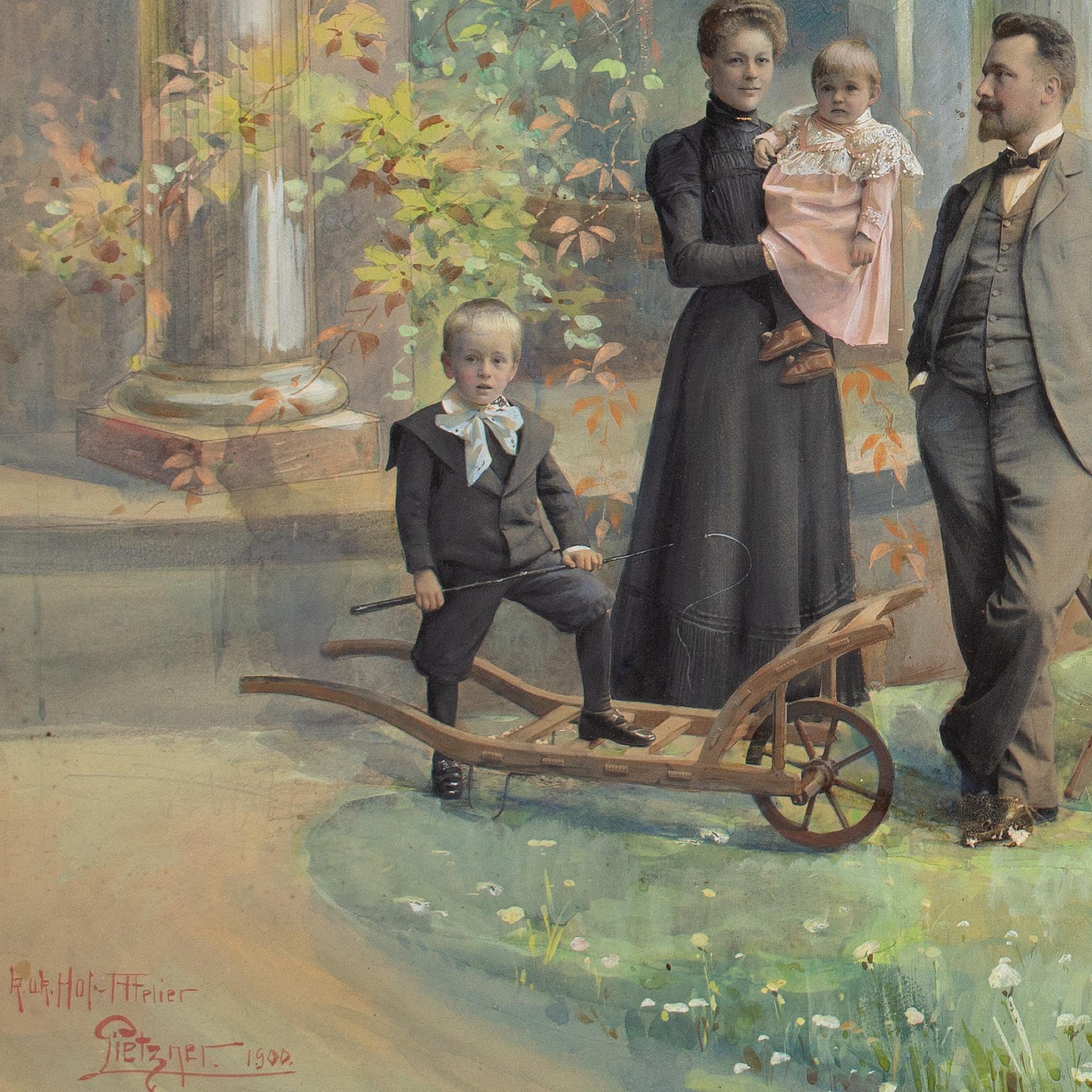 K.K. Hof Atelier Pietzner, Ritratto di famiglia in giardino in vendita 5