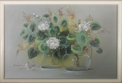K. Andrews - Huile, pichets et Geraniums du XXe siècle