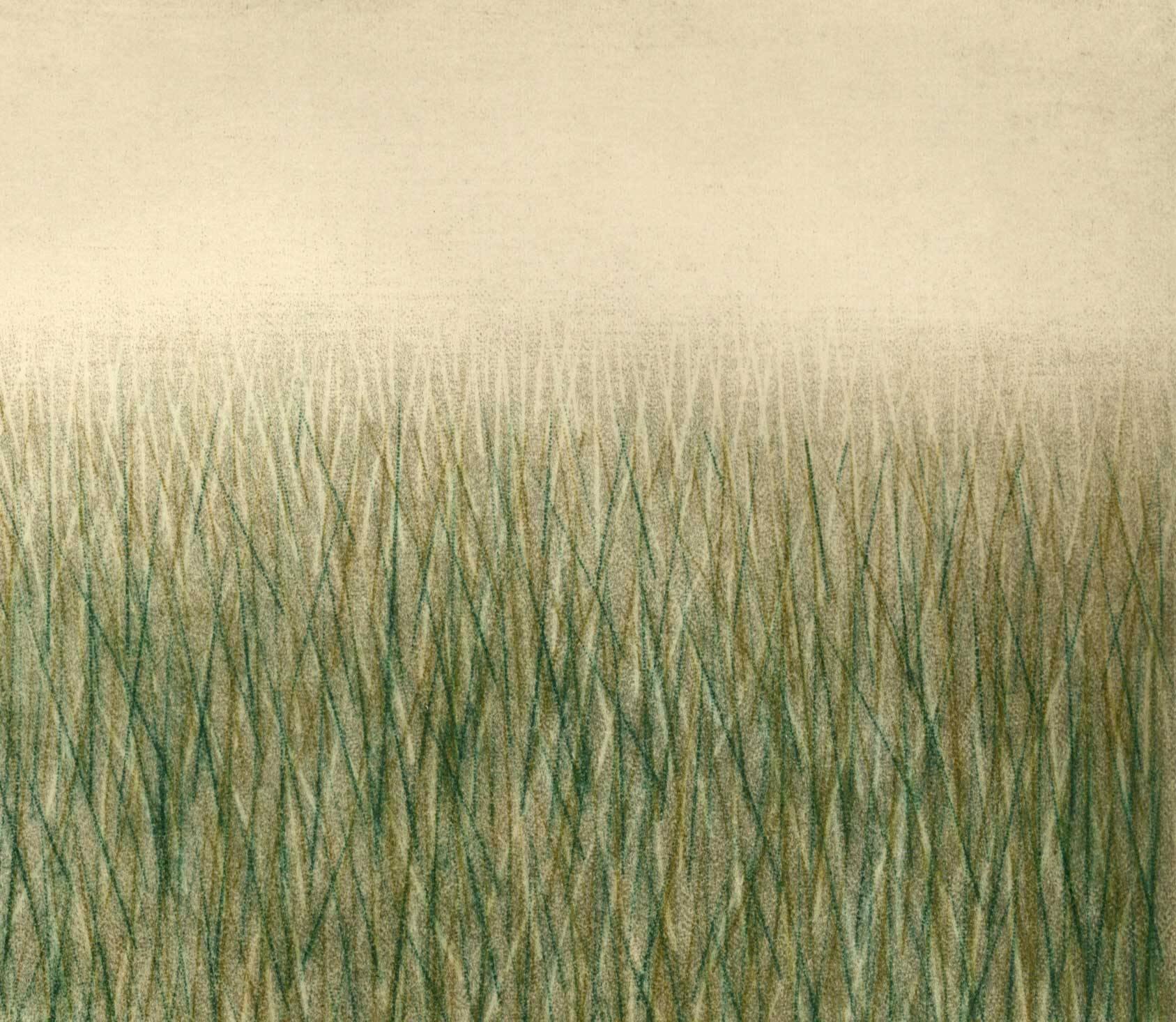 Two Handkerchiefs on the Grass (surreal image related to Whitman poem about God) - Print by K.B. (Kyu-Baik ) Hwang