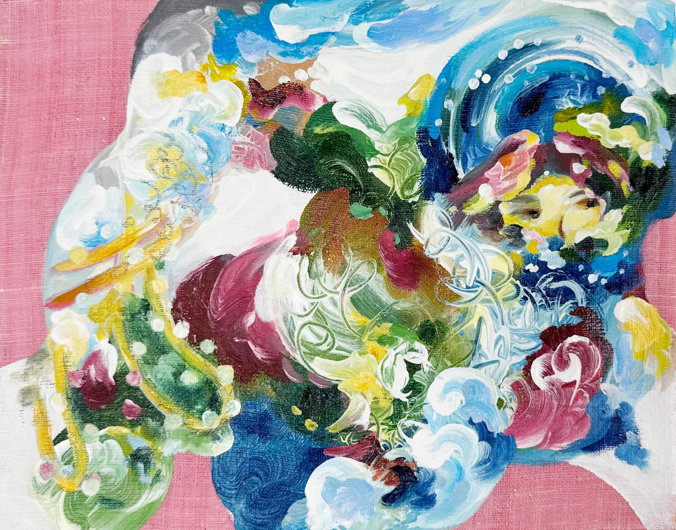 K Blick Abstract Painting - Bellflower