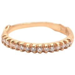 K. Brunini 18 Karat Rose Gold and 0.25 Carat Diamond Twig Band Ring