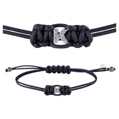 K - Customizable Letter / Name Bracelet in White Gold and White Diamonds Gift