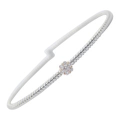 Brazalete de oro blanco y rosa de 18 quilates K Di Kuore 5,8 GR y diamantes de 0,20 quilates