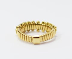 K di Kuore 18 Karat Yellow Gold Flexo Ring with Diamond Mist