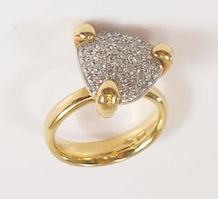 Anillo de diamantes K Di Kuore y oro amarillo de 18 quilates