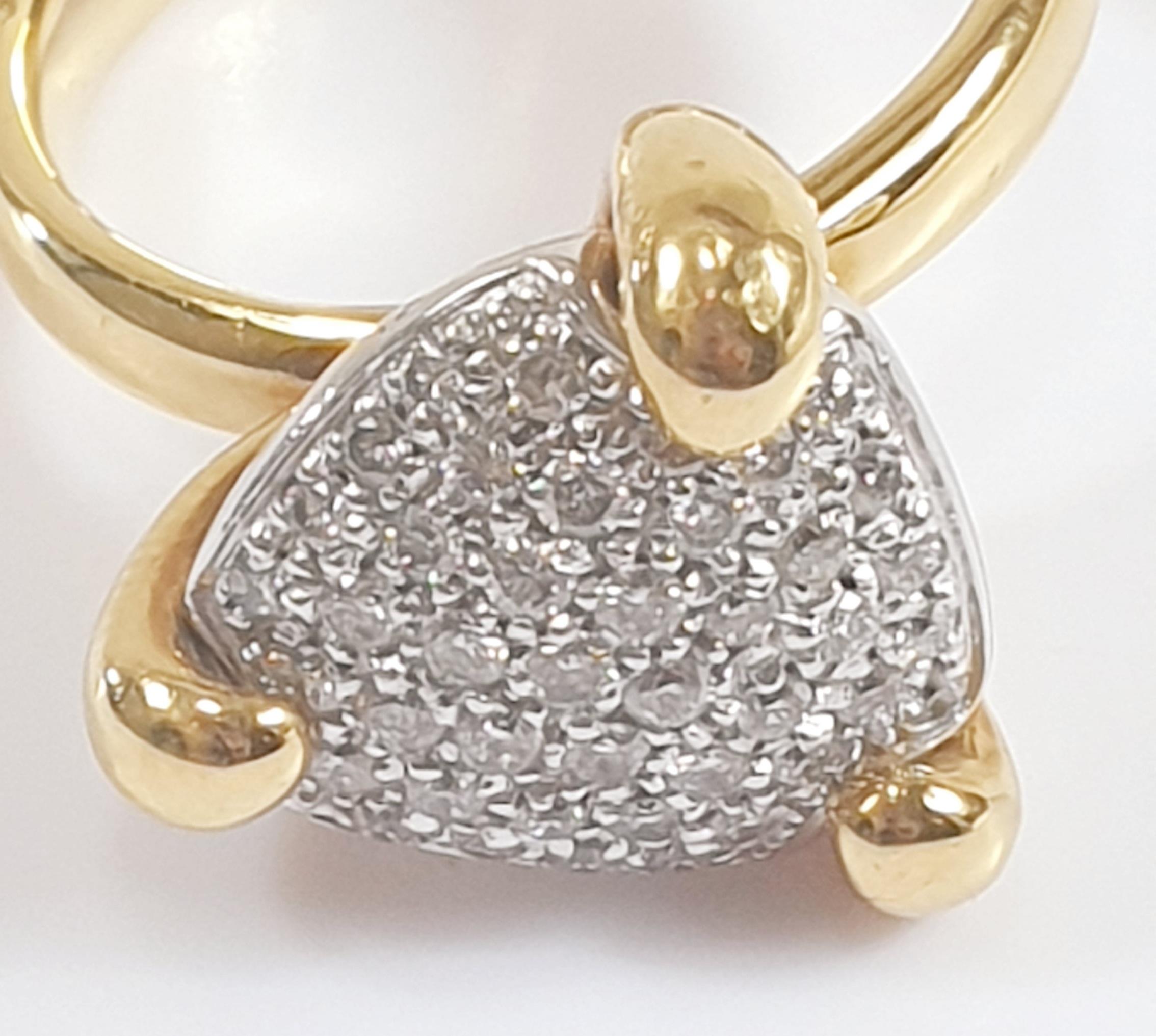 K di Kuore Ring aus 18 Karat Gelbgold mit Diamanten (Brillantschliff) im Angebot