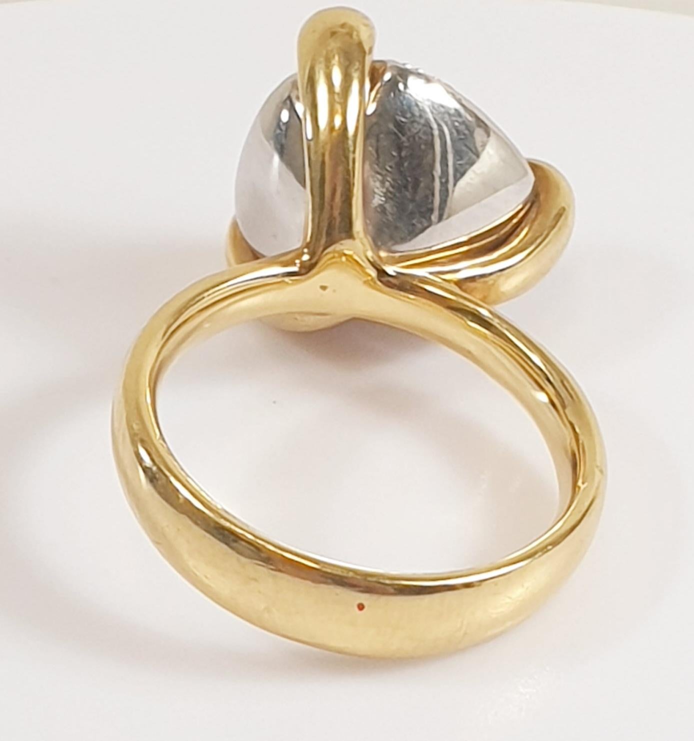 Contemporary K di Kuore Diamonds and 18 Karat Yellow Gold Ring For Sale