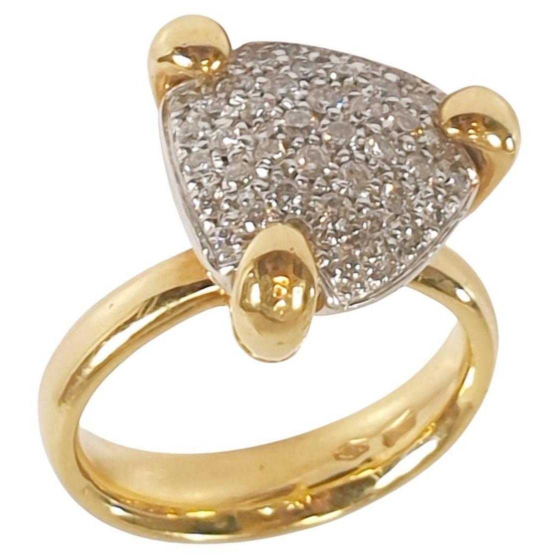 K di Kuore Ring aus 18 Karat Gelbgold mit Diamanten im Angebot