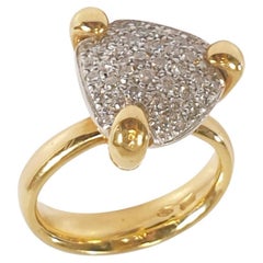 K di Kuore Ring aus 18 Karat Gelbgold mit Diamanten