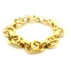 K di Kuore Pulsera de eslabones escultórica italiana de oro amarillo de 18 quilates, diseño contemporáneo