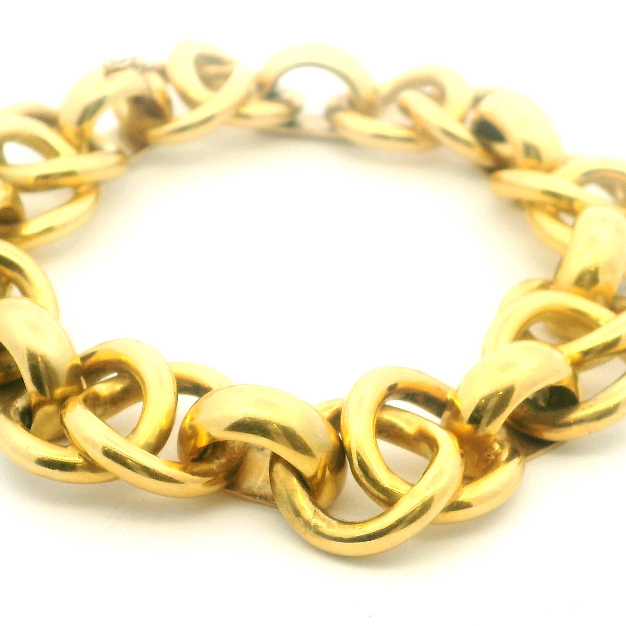 Contemporaneo K di Kuore - Bracciale scultoreo a maglie in oro giallo 18 carati, Contemporary Design in vendita