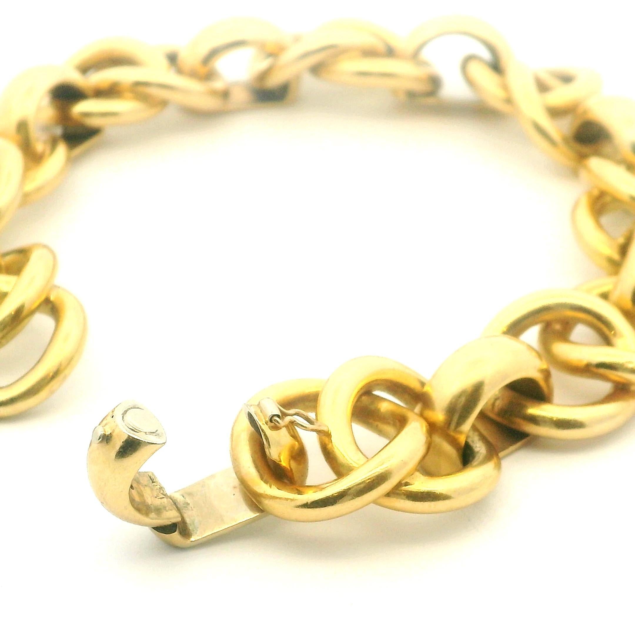 da uomo o donna K di Kuore - Bracciale scultoreo a maglie in oro giallo 18 carati, Contemporary Design in vendita