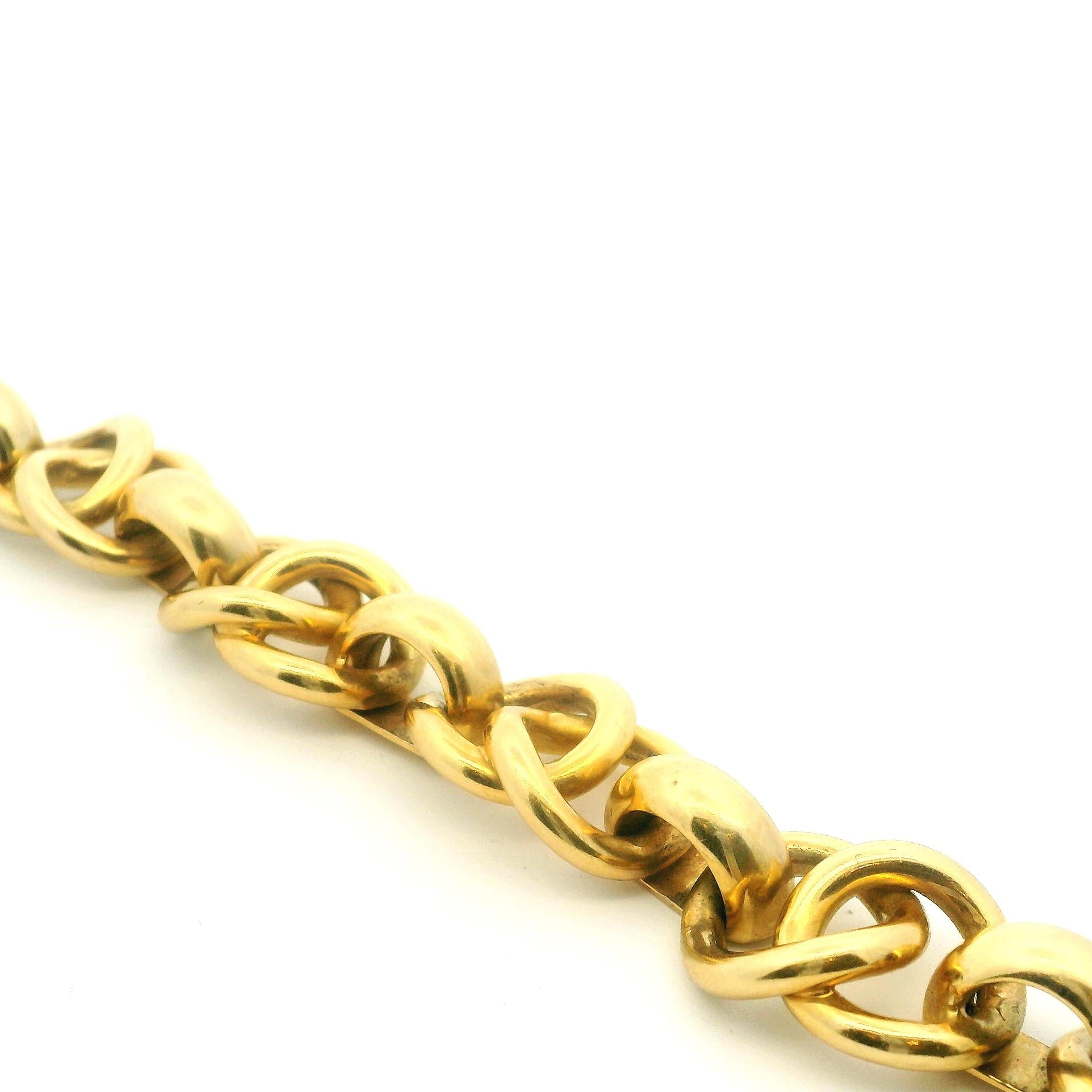 K di Kuore - Bracciale scultoreo a maglie in oro giallo 18 carati, Contemporary Design in vendita 1