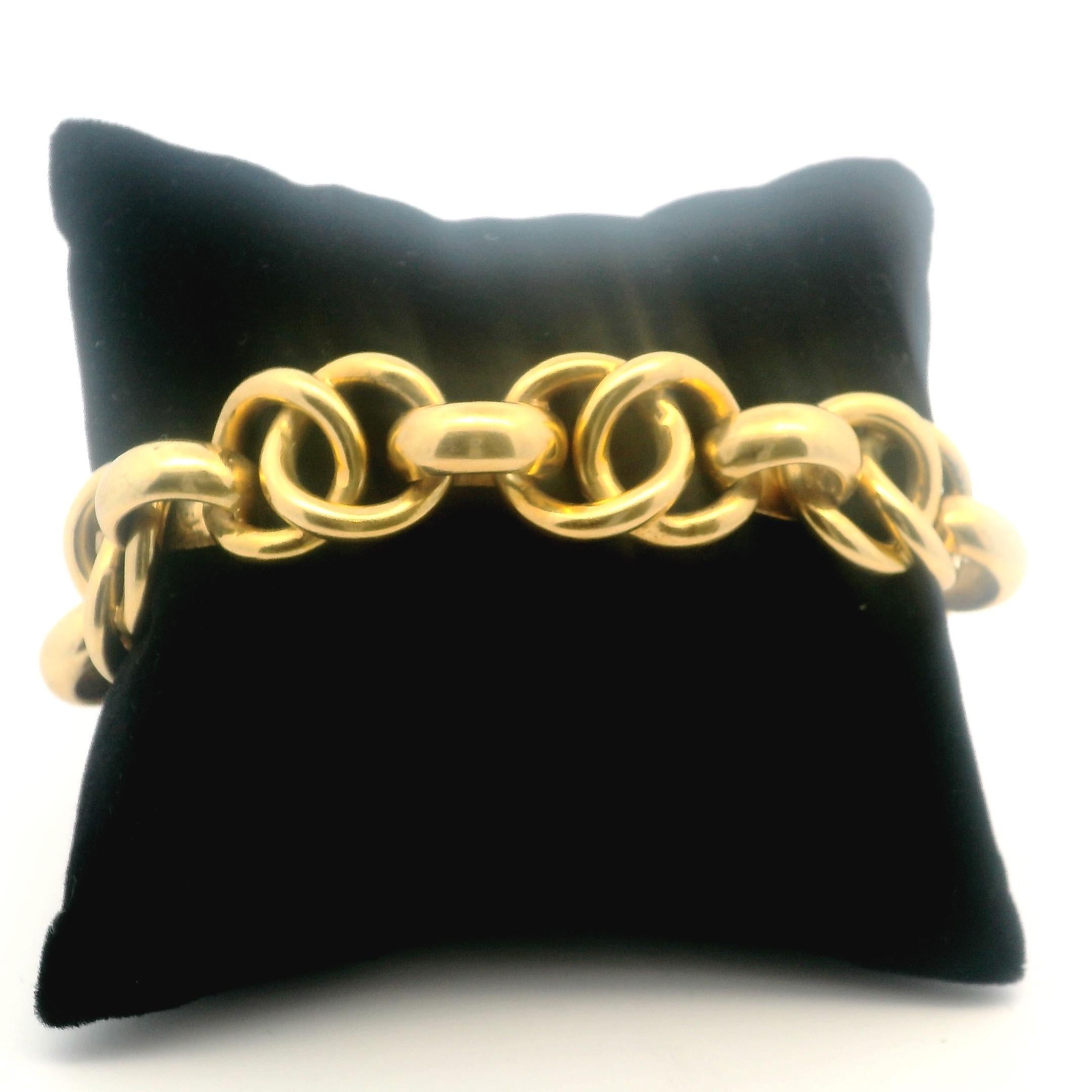 K di Kuore - Bracciale scultoreo a maglie in oro giallo 18 carati, Contemporary Design in vendita 3