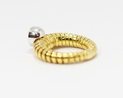 K Di Kuore Anillo de oro amarillo de 18 quilates con centro de diamantes de diseño italiano Flexo System