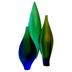 K. Elliot & B. Edols Collection of Three Blown Glass Vessels 2005 (Signed)