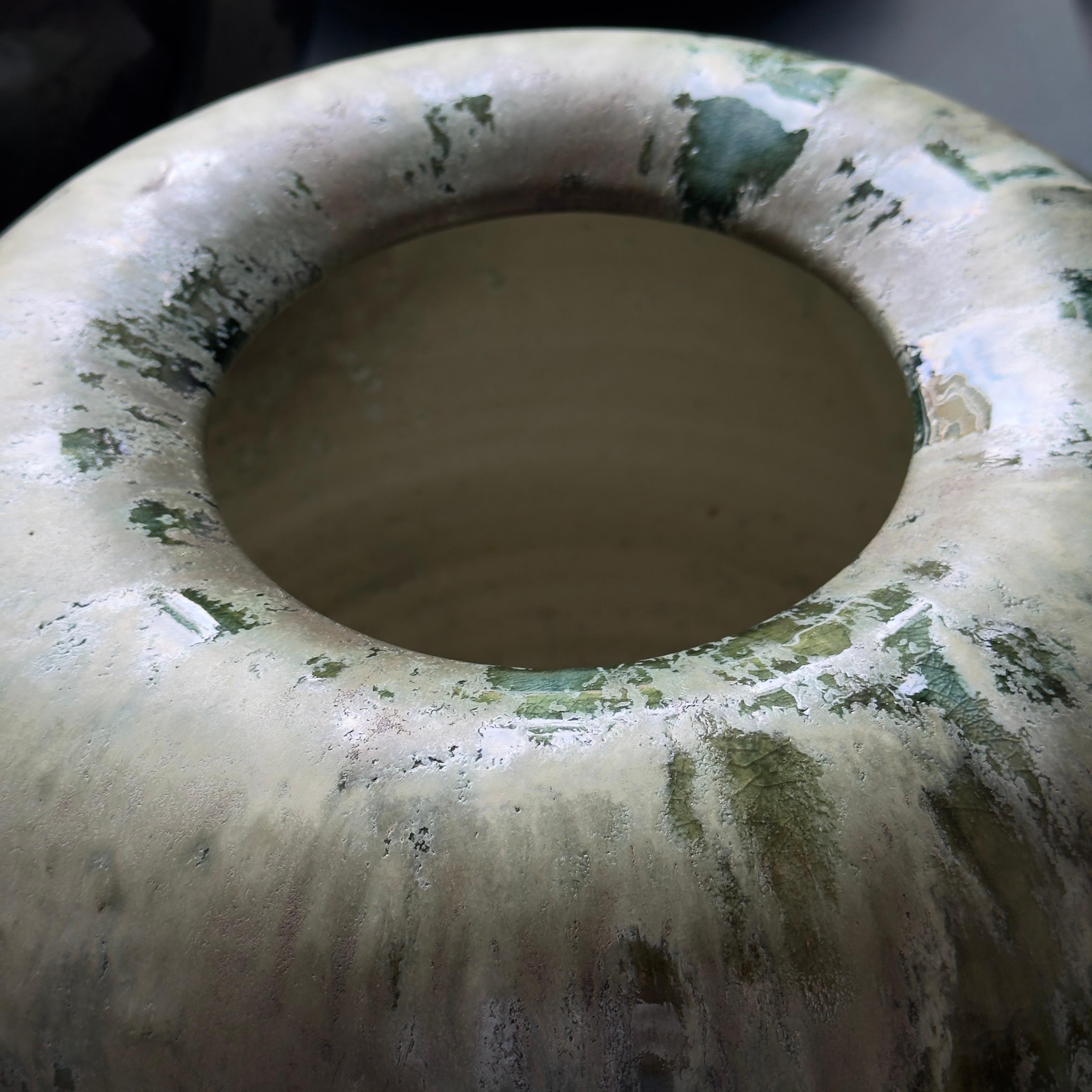 Stoneware K H Würtz Rotund Green Vase