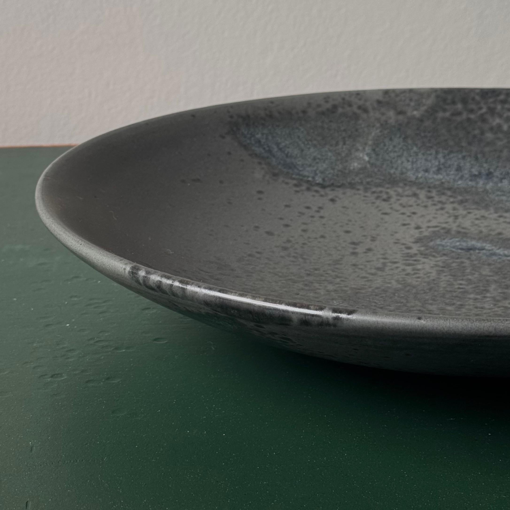K H Wurtz Serving Platter / Black / Glaze E ? Denmark Gres en venta