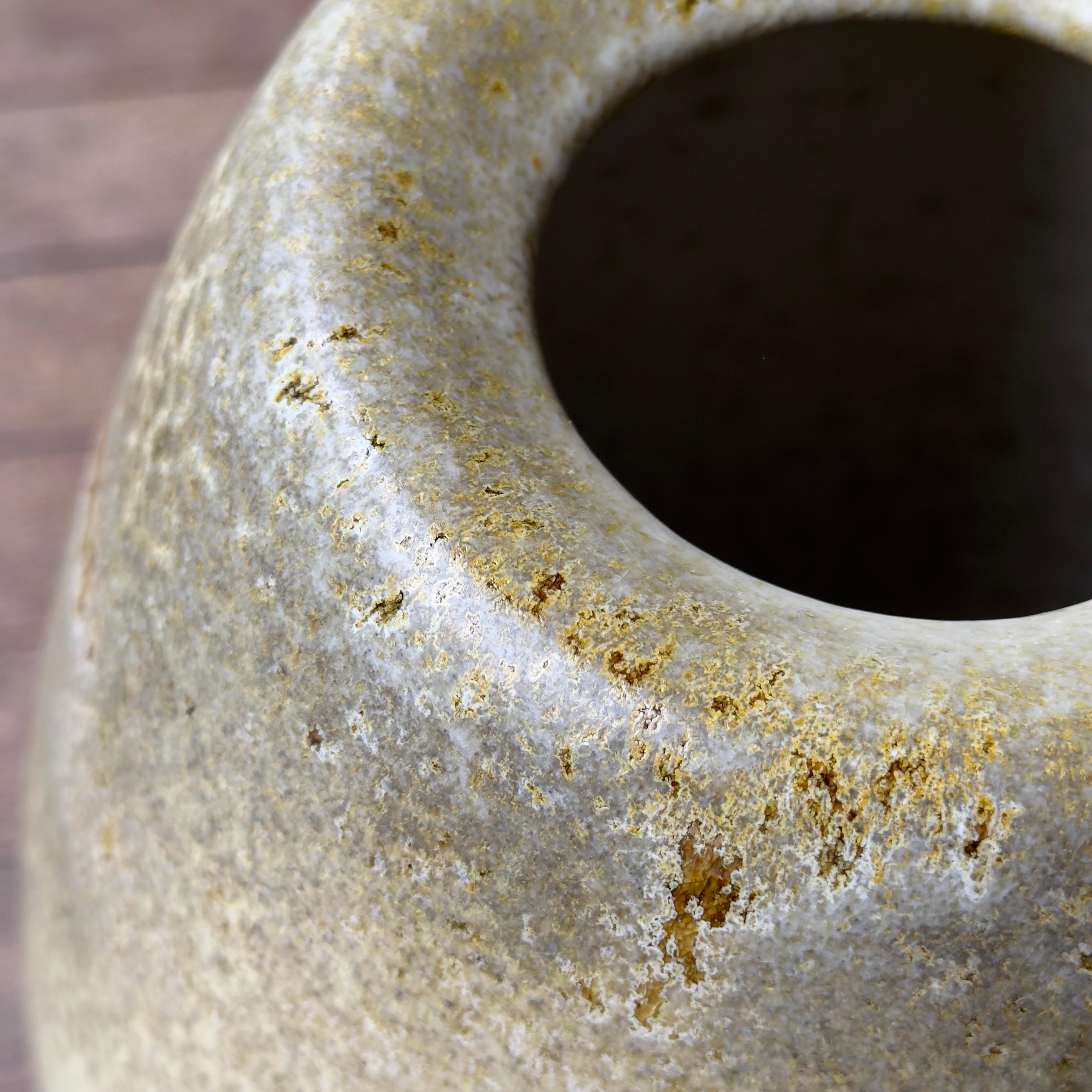 Danish K H Würtz Slim Tapered Stoneware Vase in Yellow Glaze
