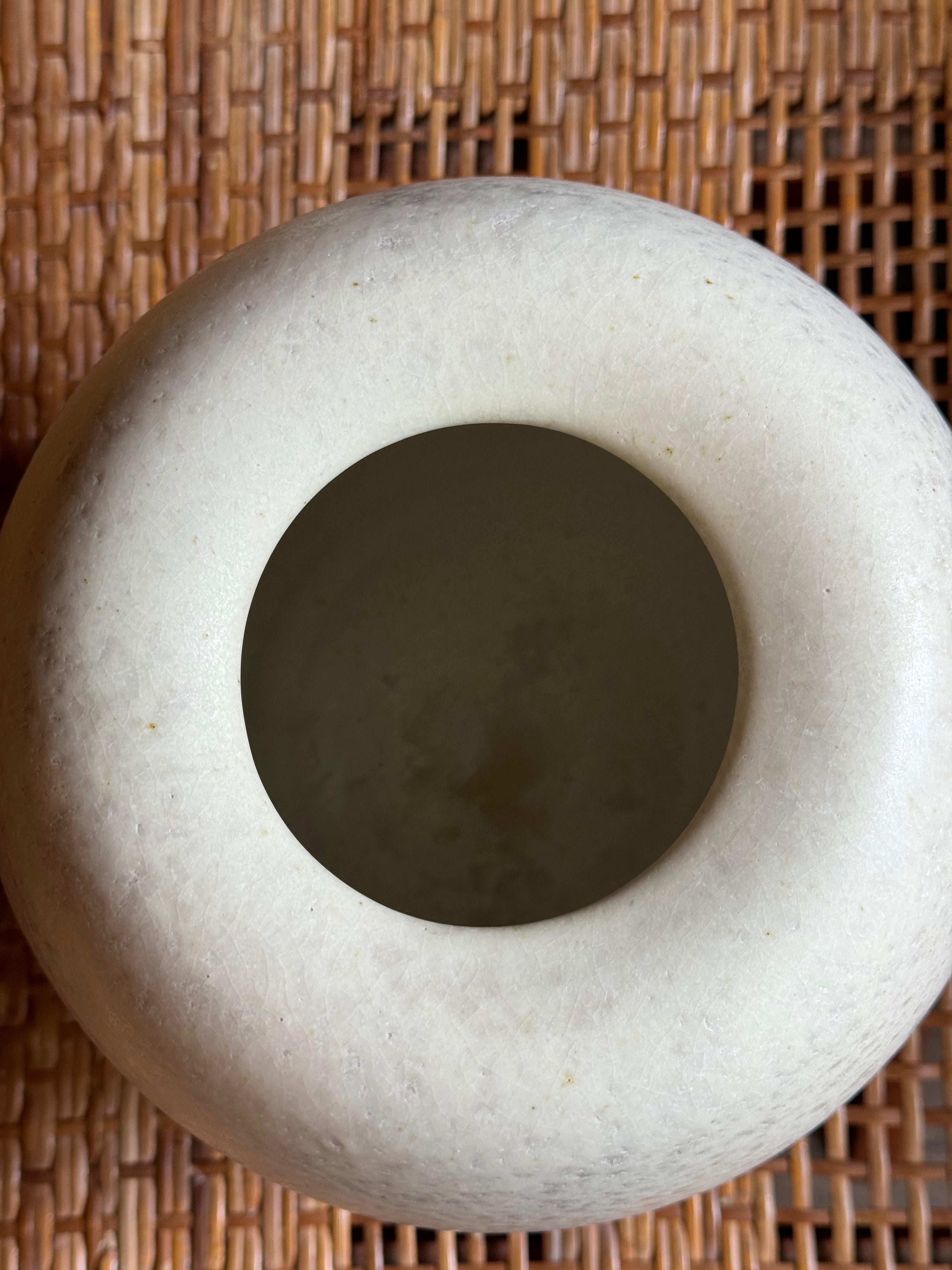 K H Würtz Small Ovoid Stoneware Vase in White In New Condition In London, GB
