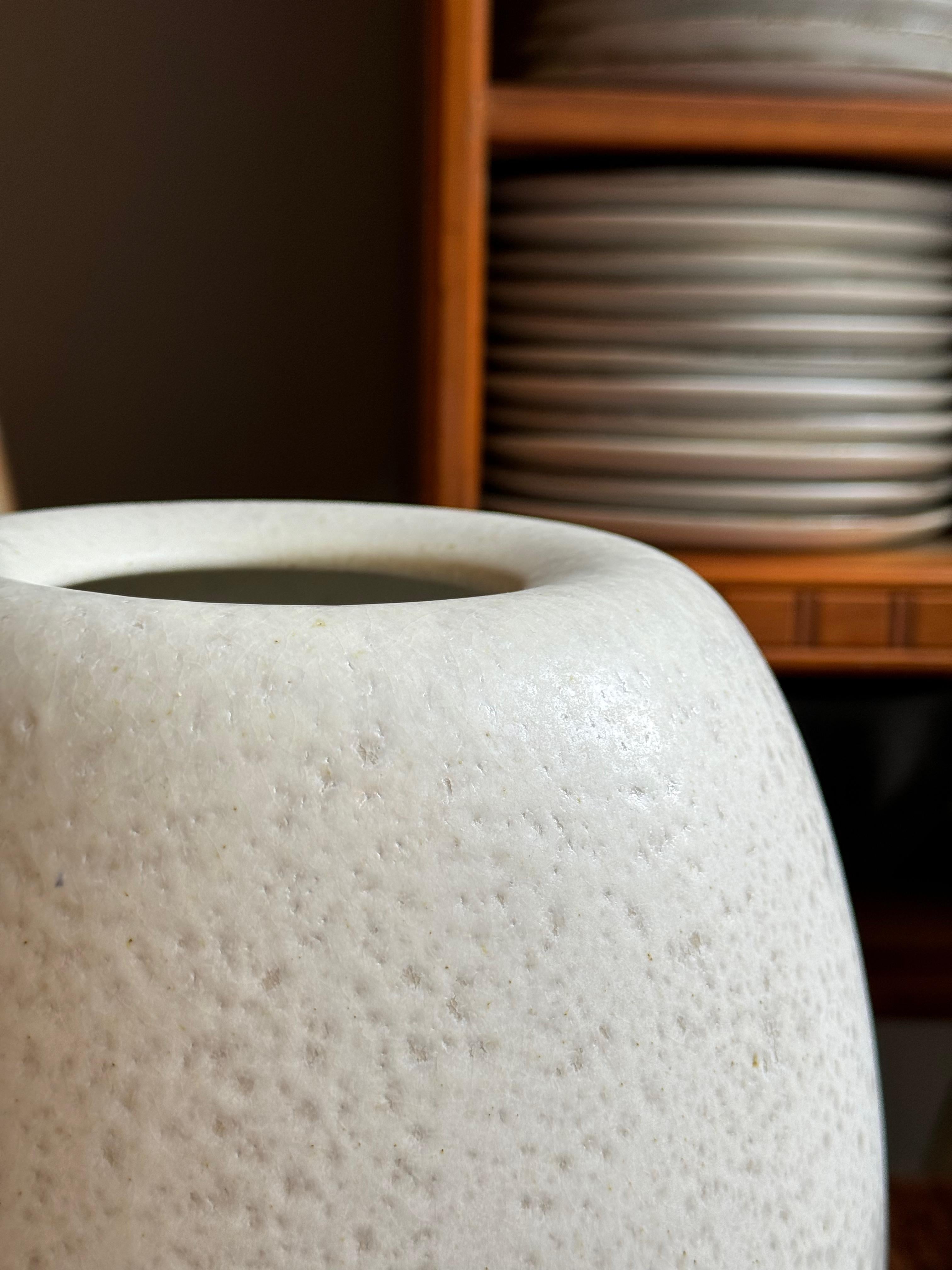 Contemporary K H Würtz Small Ovoid Stoneware Vase in White