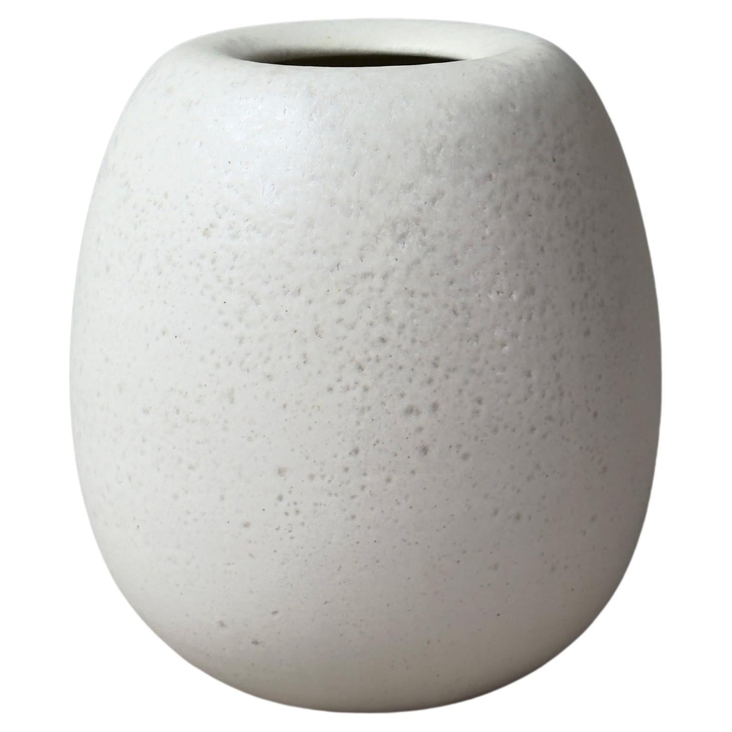 K H Würtz Small Ovoid Stoneware Vase in White