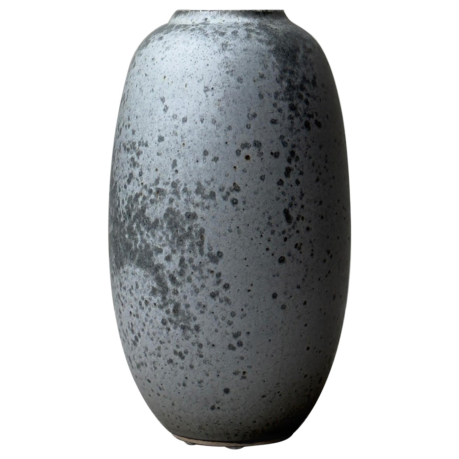 K H Würtz Small Rounded Stoneware Vase in Grey