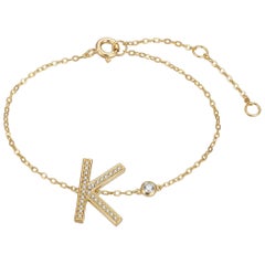 k anklet K Initial Bezel Chain Anklet