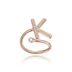K Initial Bezel Wire Ring