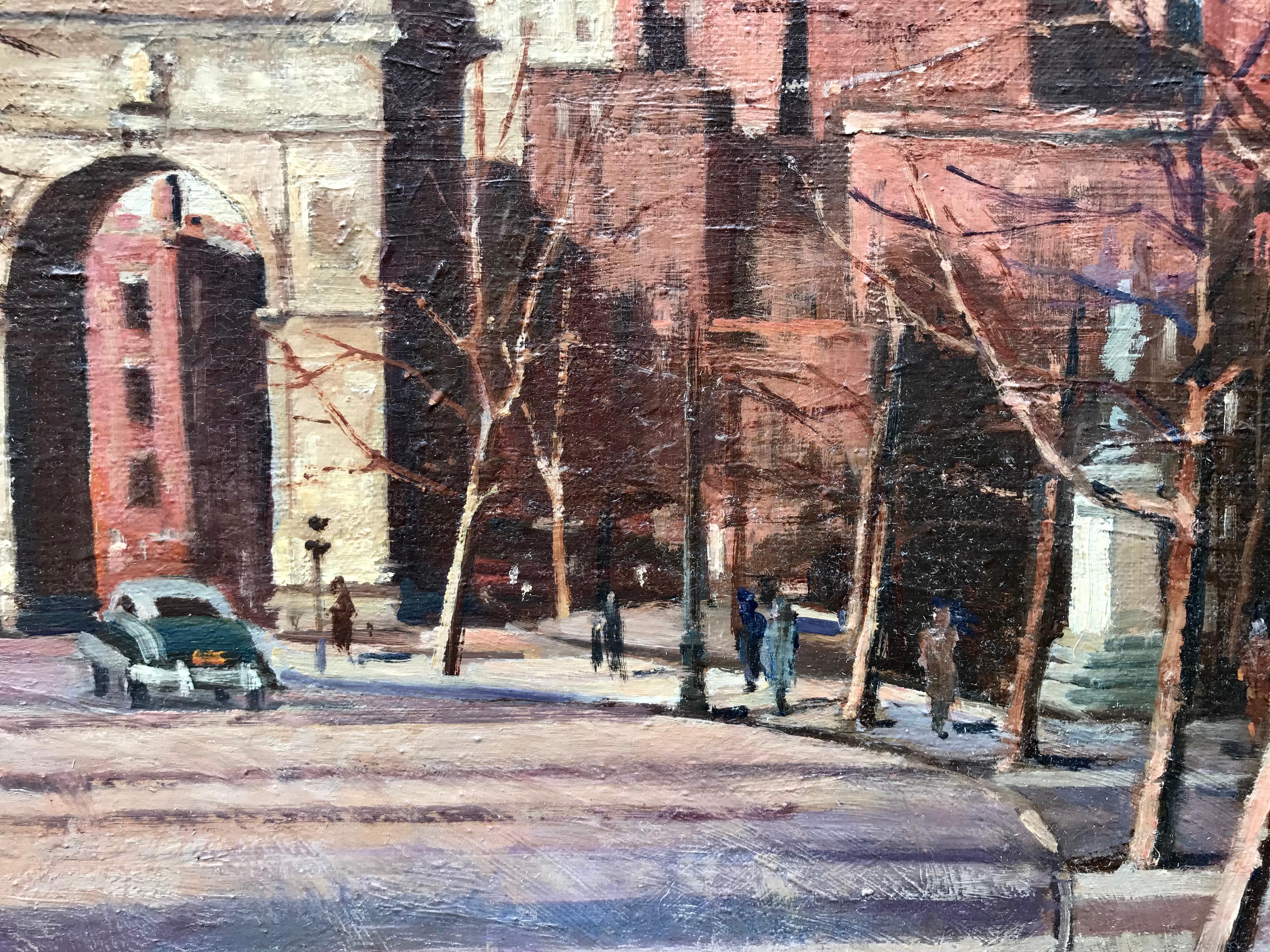 “Washington Square, New York” - Post-War Painting by K. John Hansen