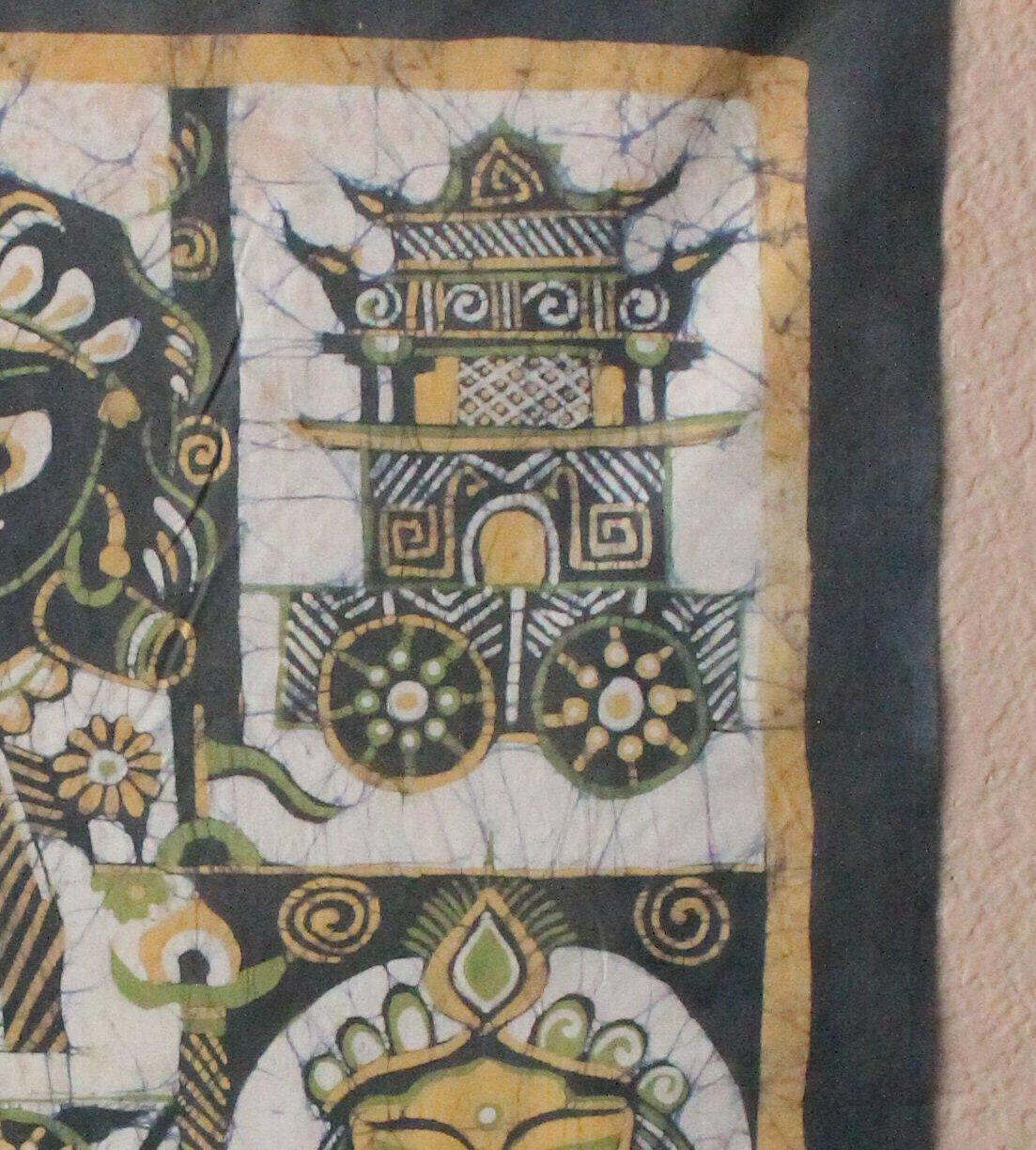 Seltene K. Laxma Goud Batik. Indische Bildende Kunst. Padma Shri. Frühe Mid Century Modernität (Stoff) im Angebot