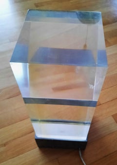 K Leuchte in Acryl mit Edelstahlsockel German Design  80ies