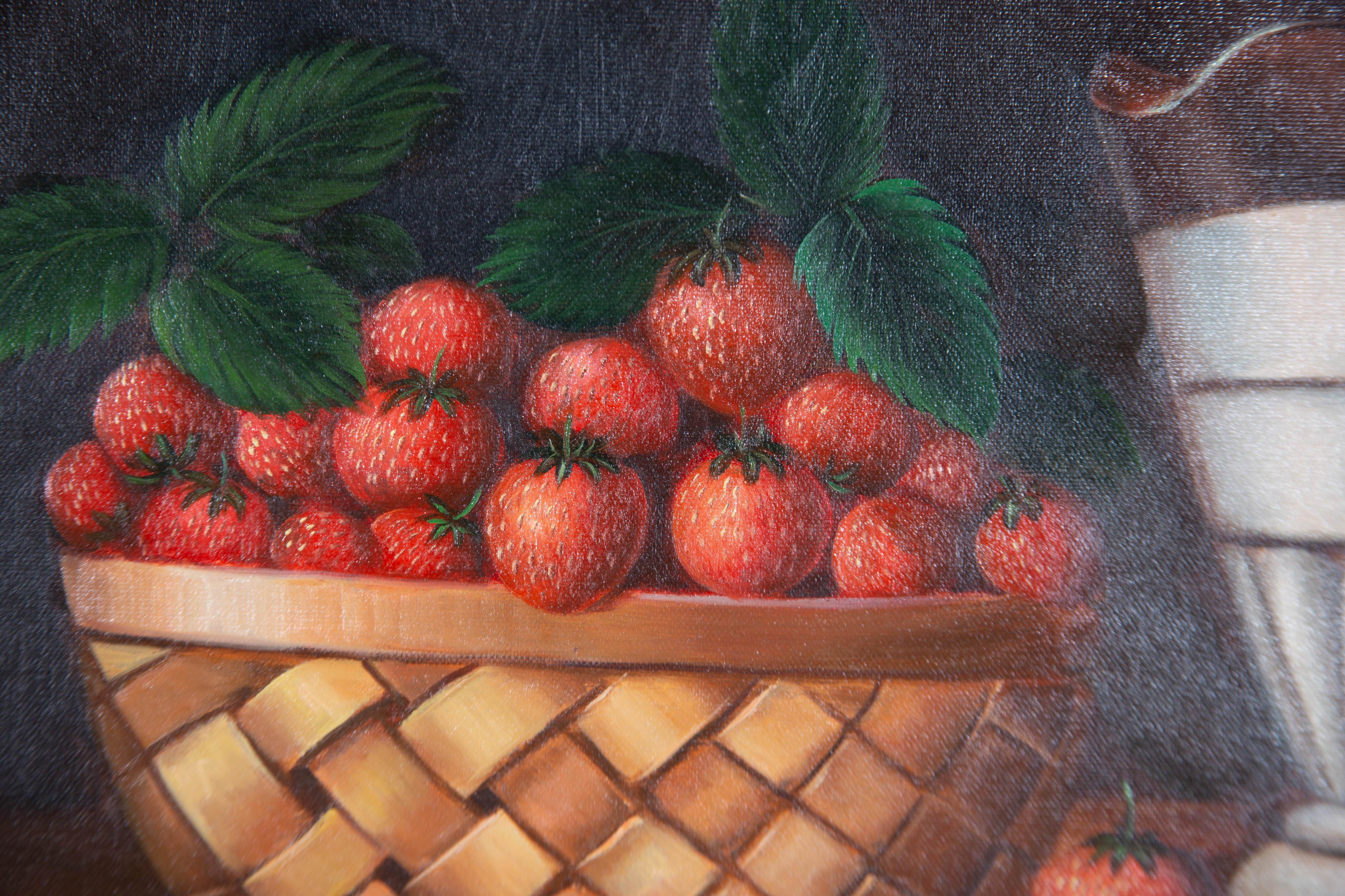 K. Mills - Huile du 20e siècle, Fraises et crème fraîche 3