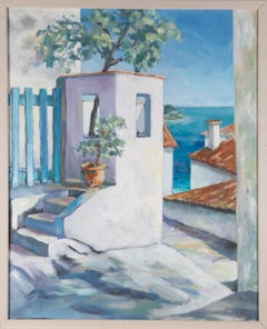 K. Moore - 2018 Oil, Back Streets of Skiathos, Greece