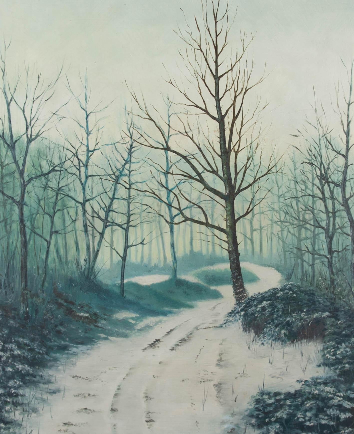K. Morton - Siglo XX Óleo, Enero - Bosque de la Reina, Hereford 2