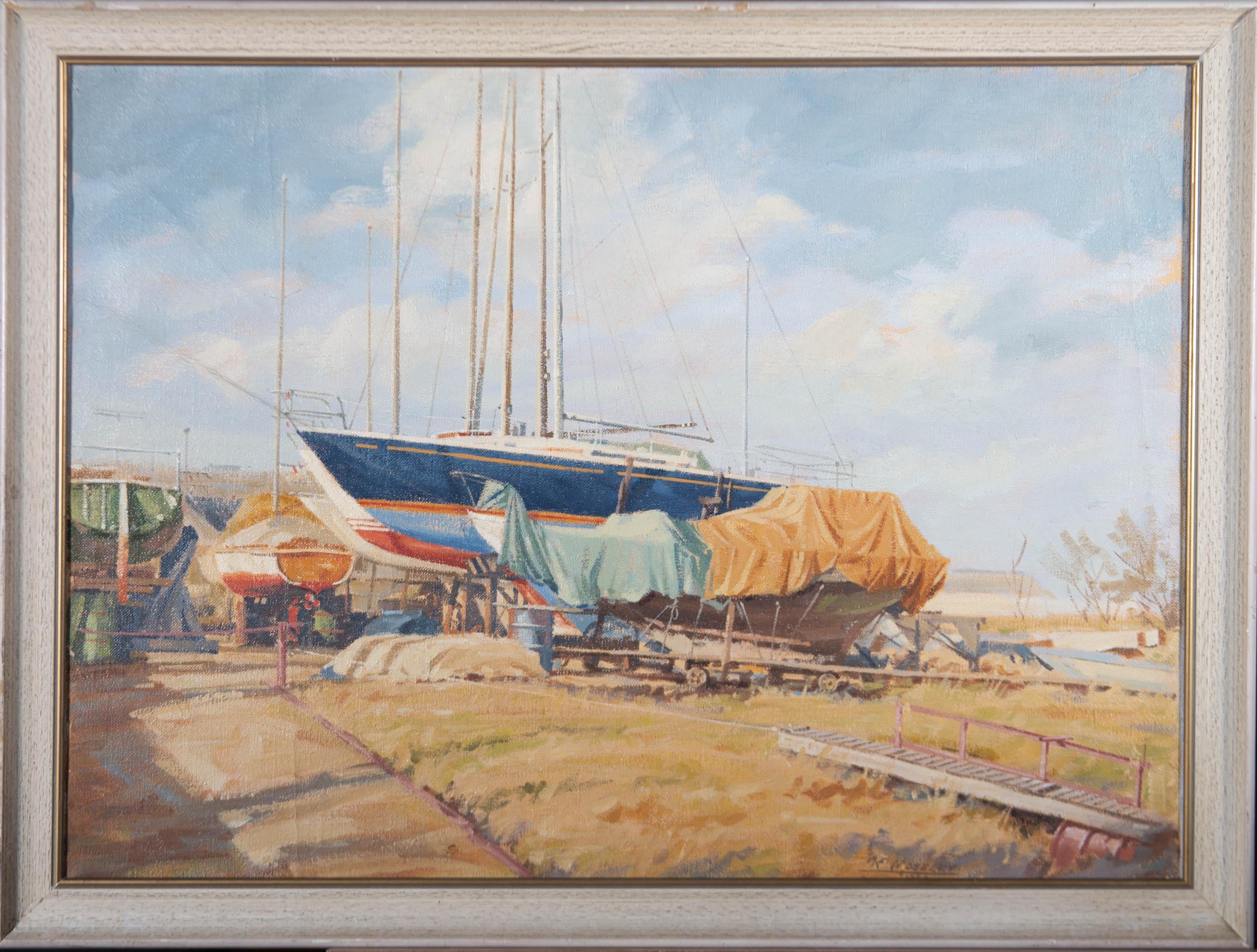 K. Moseley - Mid 20th Century Oil, The Boatyard 1