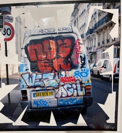 K-Narf Farbfoto-Graffiti, Klebeband Geänderte Straßenkunst Fotografie Collage