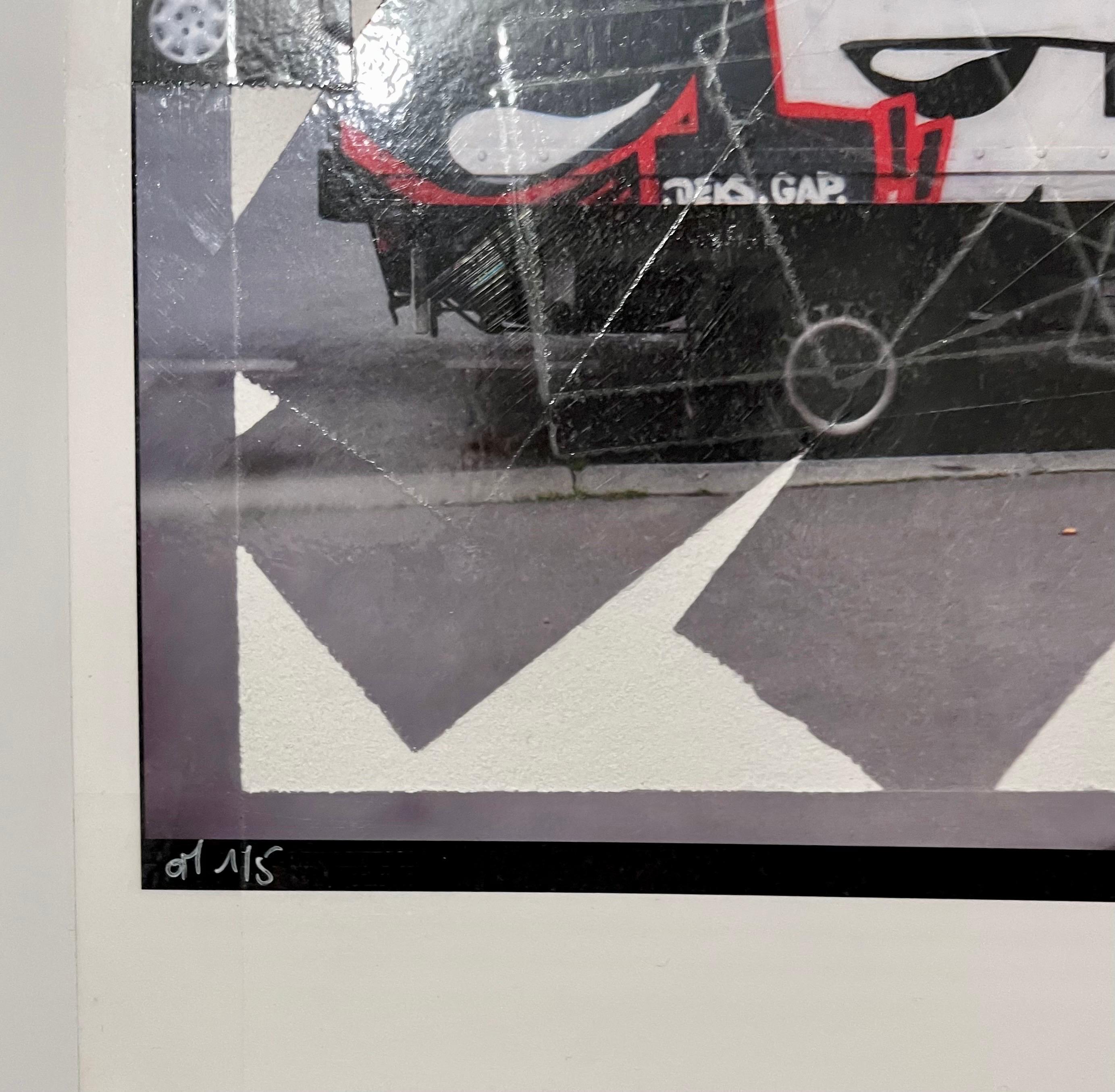 K-Narf Color Photo Graffiti, Adhesive Tape Altered Street Art Photograph Collage For Sale 2