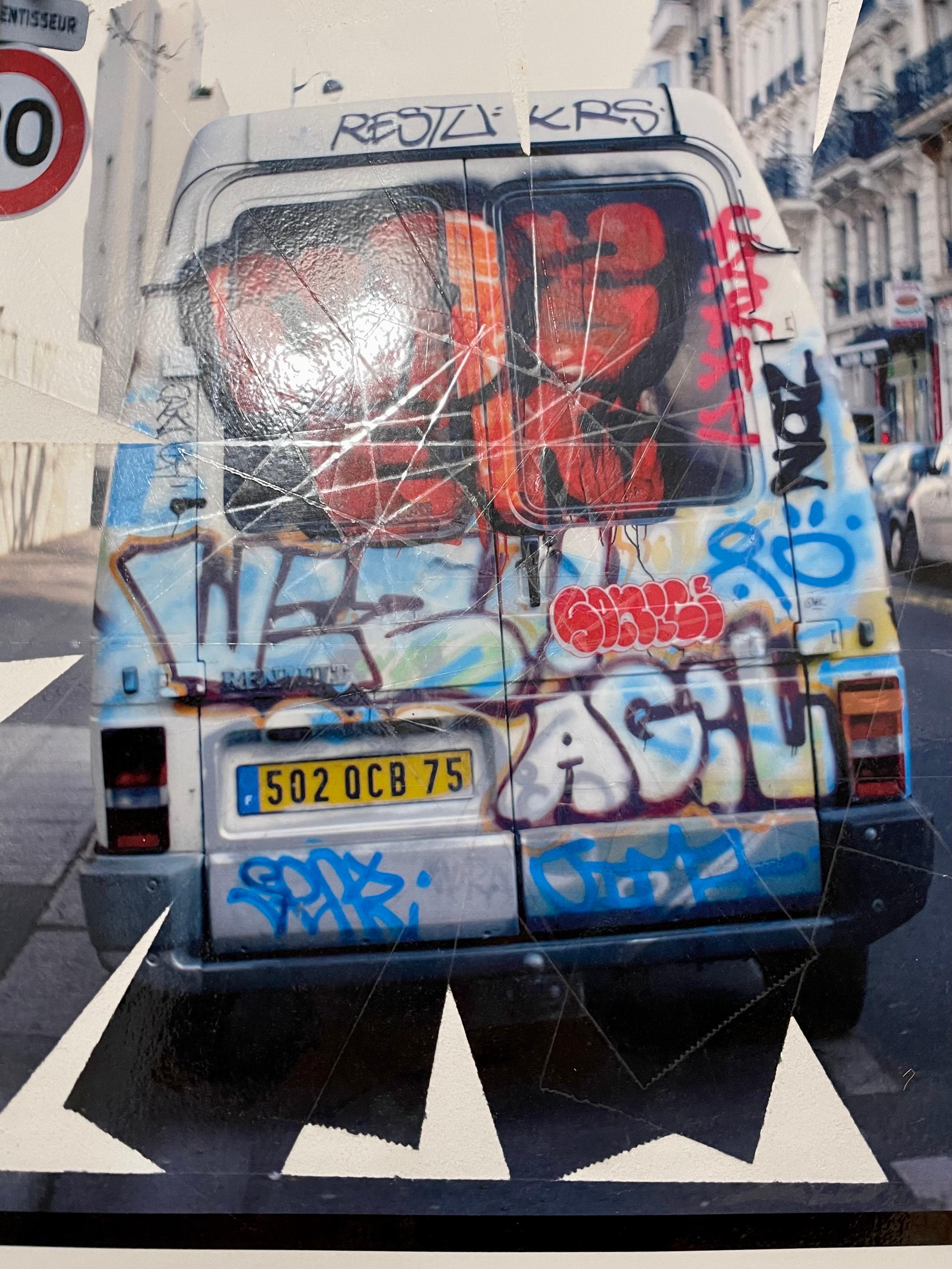 K-Narf Farbfotografie Graffiti, Klebeband Alterte Street Art Fotografie Collage im Angebot 3