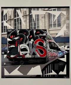 K-Narf Graffiti fotografici a colori, nastro adesivo alterato Street Art Photograph Collage