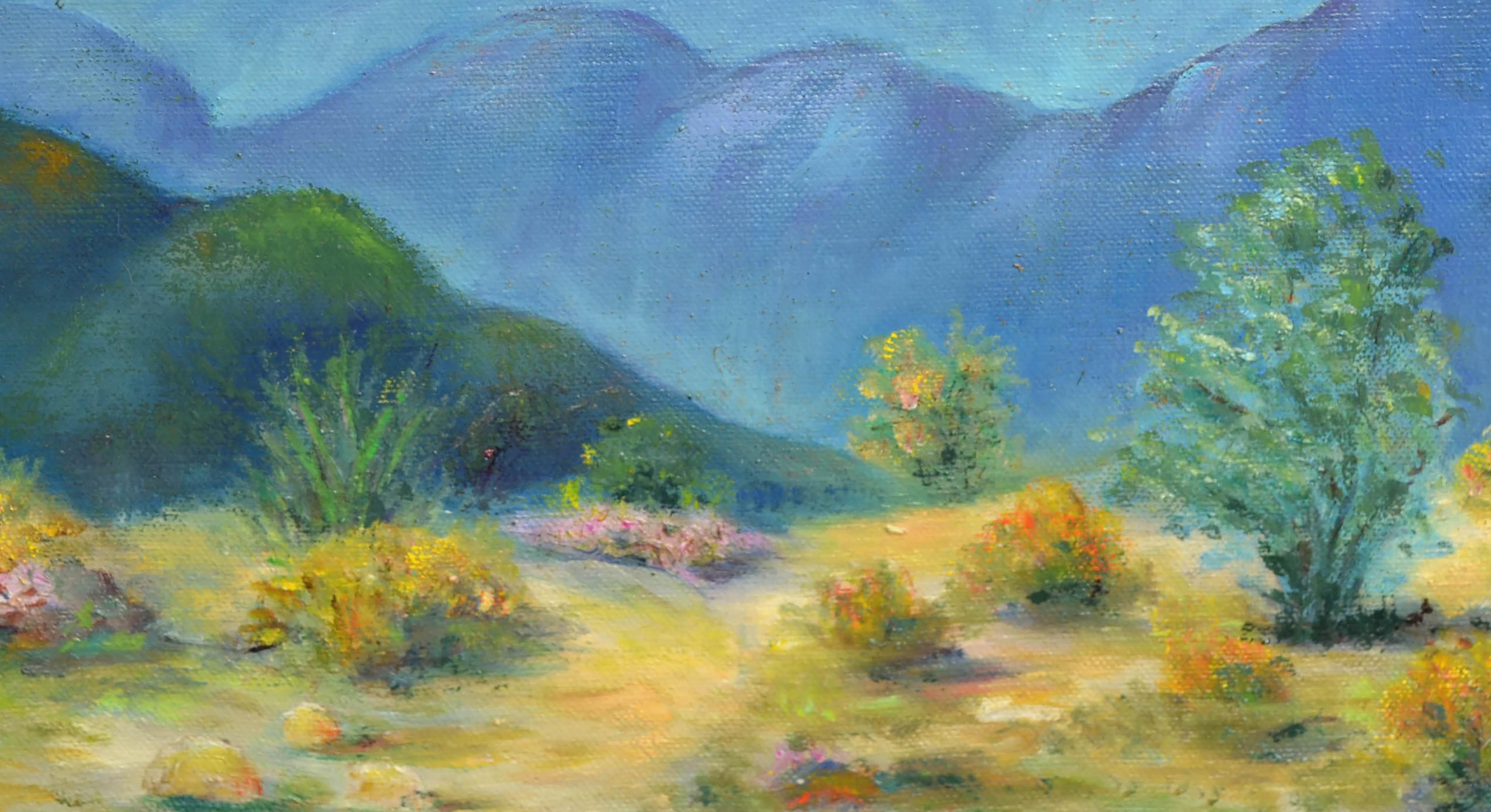 Palm Springs Wüstenlandschaft aus der Mitte des Jahrhunderts  (Amerikanischer Impressionismus), Painting, von K. Neidlinger
