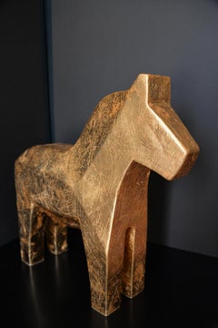Azteca, gold leaf sculpture horse