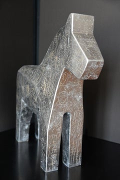 Bohême, silver leaf horse sculpture