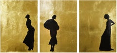 Charleston I-lll Triptych, framed fashion gold paintings - July Weekend Price