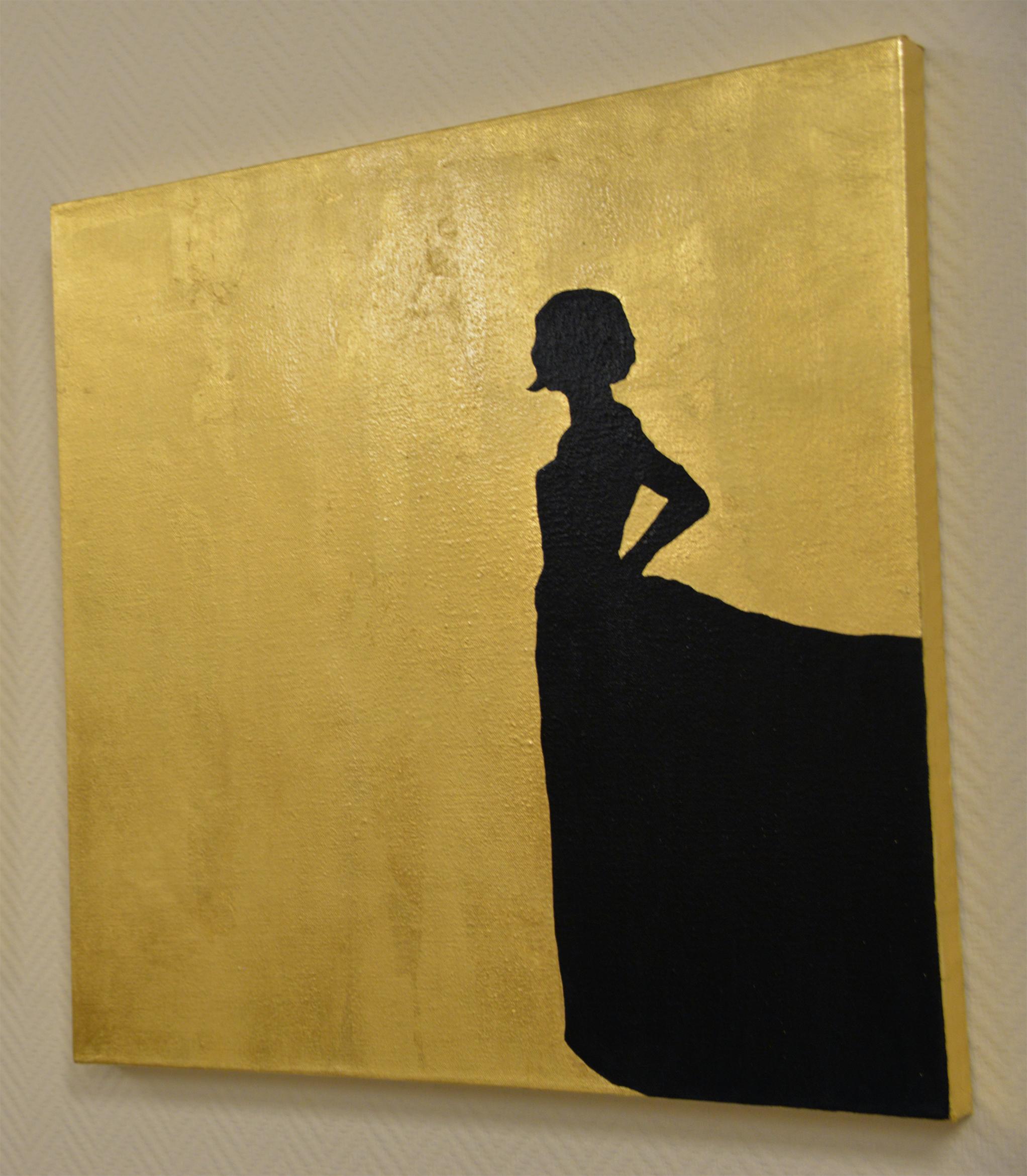 Harpers Bazaar ll, fashion gold painting - Painting by K. Odal