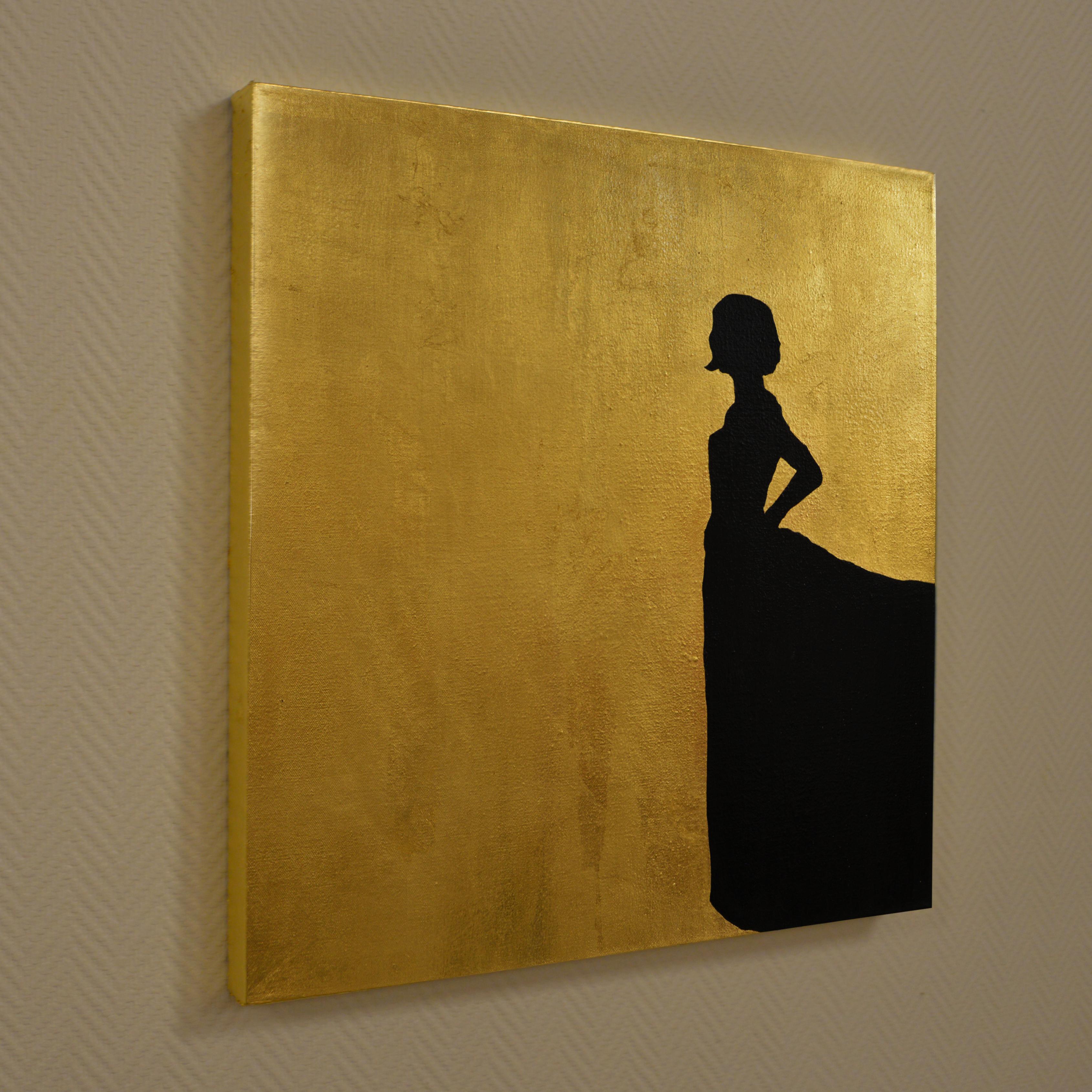 Harpers Bazaar ll, fashion gold painting - Art Deco Painting by K. Odal