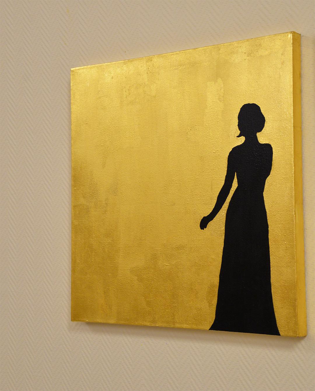 Harpers Bazaar I, fashion gold painting - Painting by K. Odal