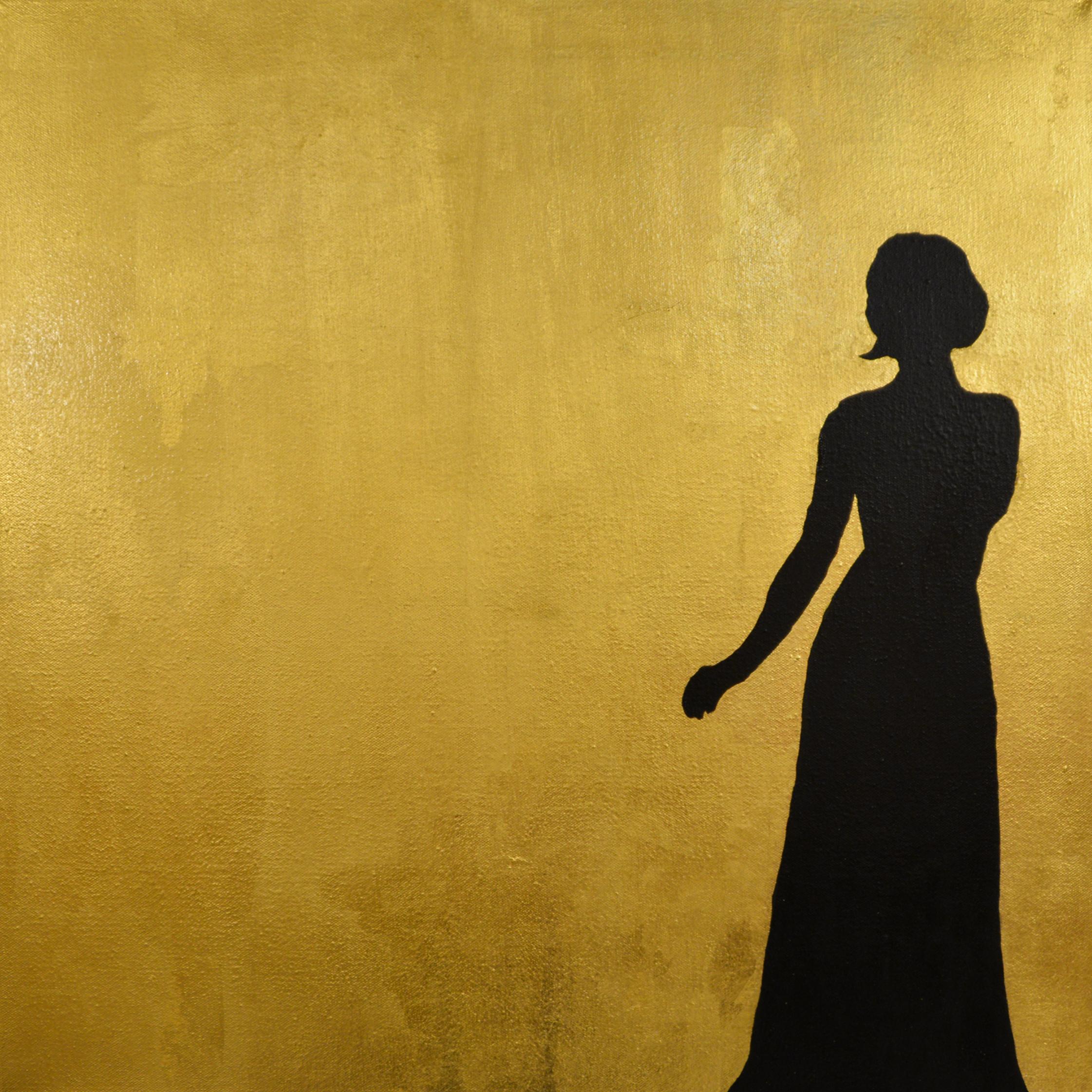 K. Odal Figurative Painting - Harpers Bazaar I, fashion gold painting