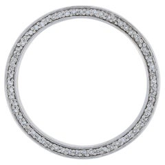 .33ctw Single Cut Diamond Pendant - 14k White Gold Eternity Circle Women's