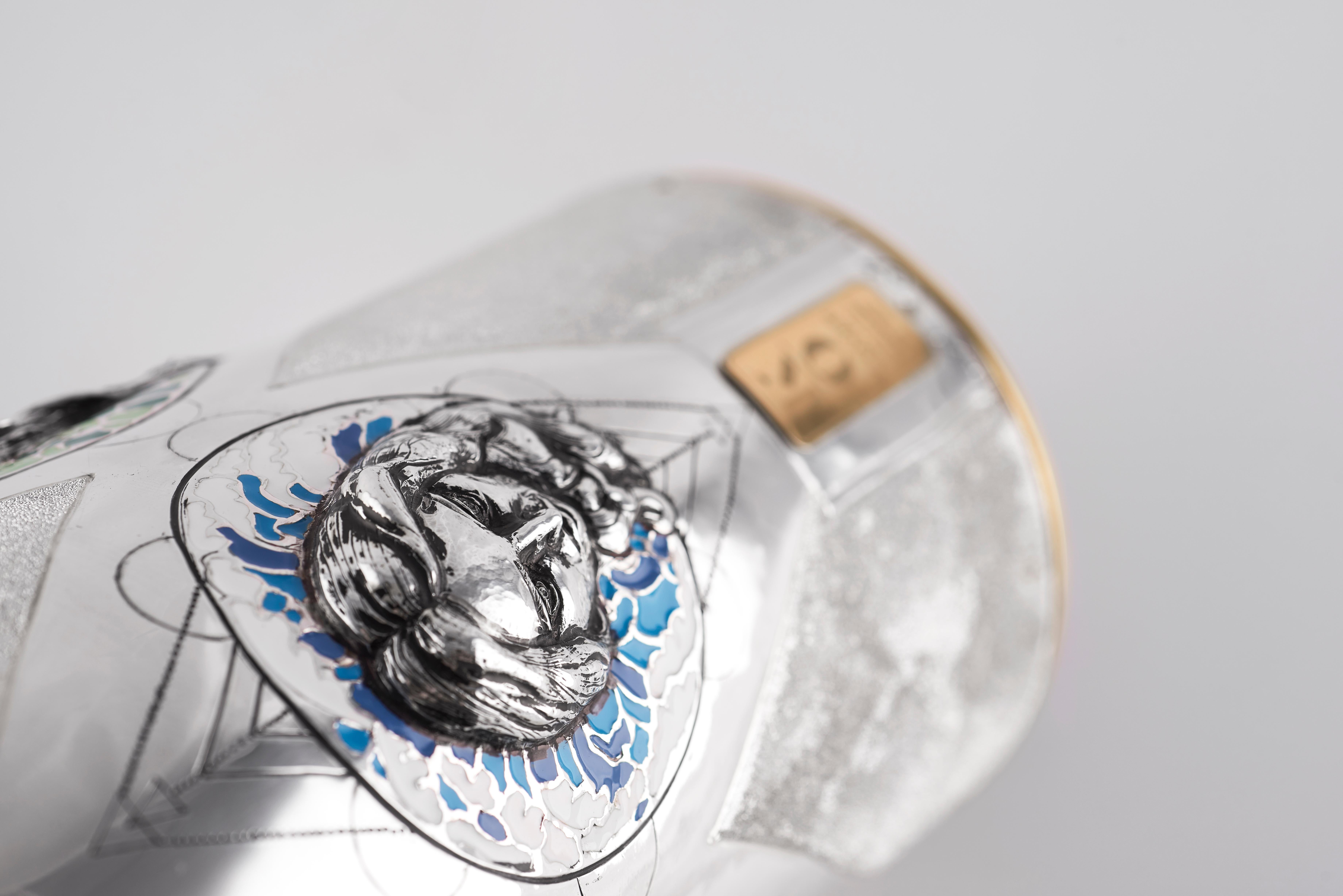 Italian Champagne Bottle Cover, ALCHIMIA, Luxory Gift Ideas, Silver, Hand Made, 2023 For Sale